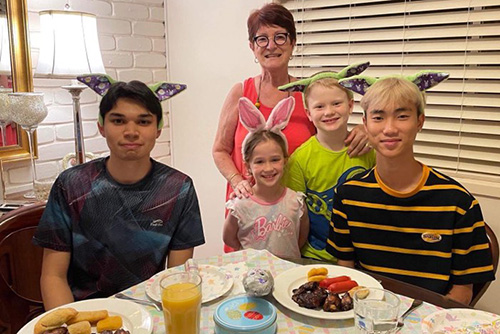 Homestay students celebrating Easter in Australia